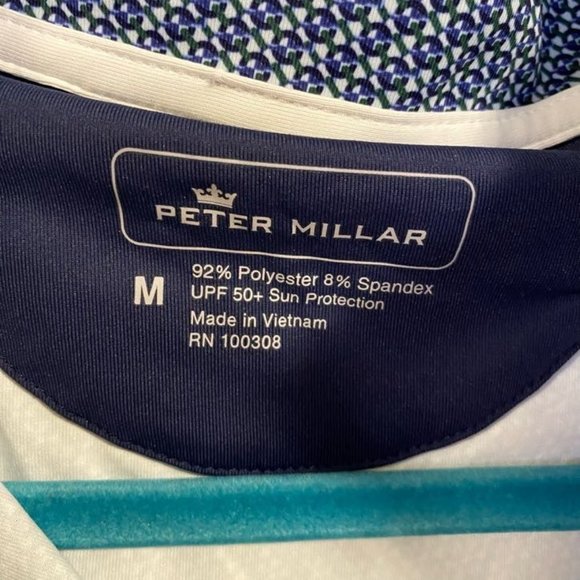 Peter Millar NBC Logo Blue‎ White Ladies Golf Quarter Zip Pullover Size M - Picture 5 of 9